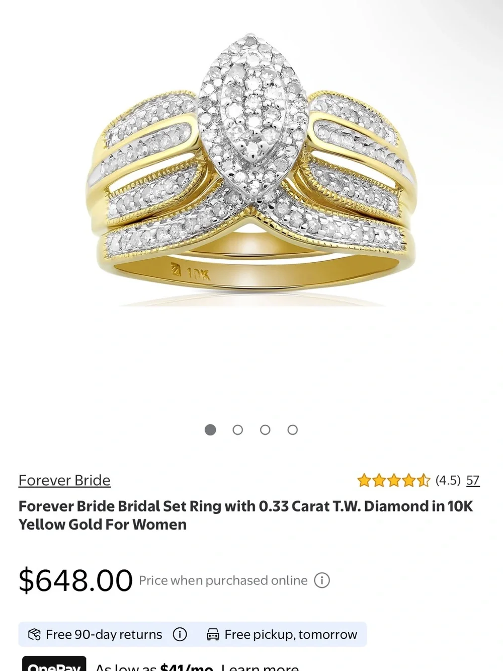 10k gold real diamonds size 7